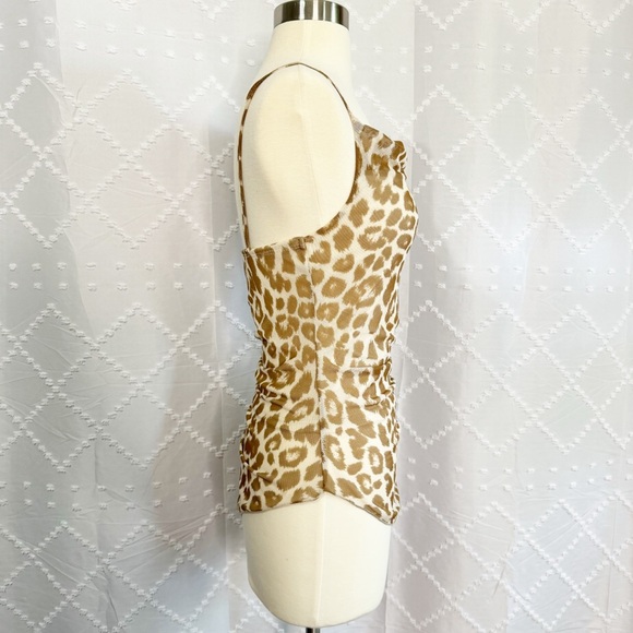 🐣 298. Rue21 Leopard Print Asymmetrical Spaghetti Strap Top Size Small - Picture 6 of 8